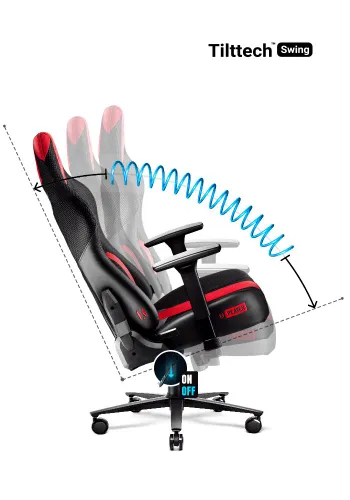 Fotel Diablo Chairs X-Player 2.0 Normal Size Gamingowy do 160kg Skóra ECO Tkanina Karmazynowo-antracytowy