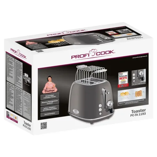 Toster ProfiCook PC-TA 1193 Ruszt do bułek Rozmrażanie 815W