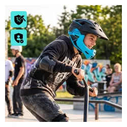 Kask rowerowy full-face METEOR Hydra L 58-61 cm czarny/niebieski