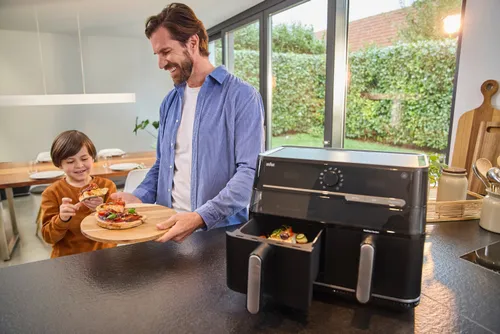 Air Fryer Frytkownica beztłuszczowa BRAUN TwinCook 5 TD5073 10l z podwójnym koszem i okienkiem do obserwacji postępów gotowania