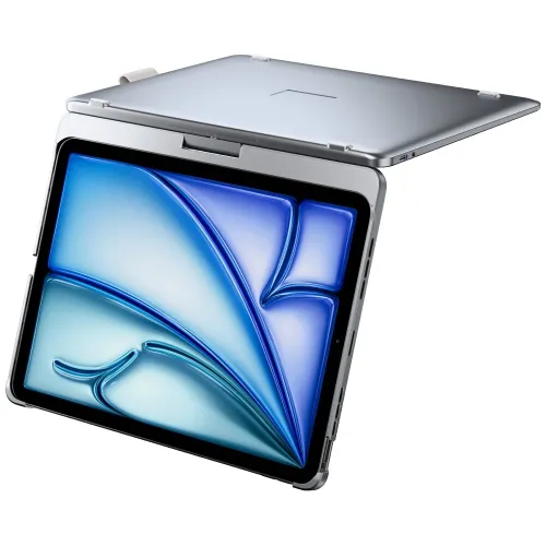 Etui na iPad Air 11 cali TYPECASE Flexbook Touch Srebrny Klawiatura