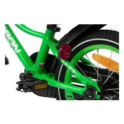 Rower dziecięcy KARBON Jazz 14 cali dla chłopca Zielony Neon