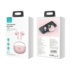 Słuchawki bezprzewodowe USAMS BU12 Series TWS Douszne Bluetooth 5.1 Różowy