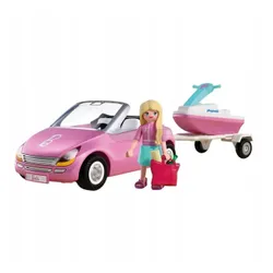 PLAYMOBIL x BARBIE 72123 Kabriolet ze skuterem, zestaw dla dzieci +4 lata