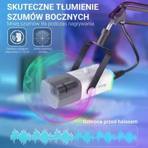 Mikrofon Fifine AM8TW Przewodowy Dynamiczny Biały