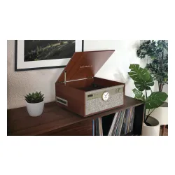 Gramofon Victrola Century Signature+ 6-in-1 VTA-835SB-WLN-INT Manualny Napęd paskowy Bluetooth CD Kaseta Orzech