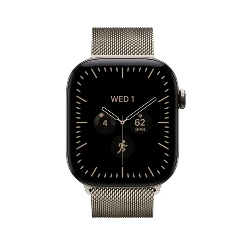 Apple Watch Series 12 GPS + Cellular Koperta 42mm tytan naturalny bransoletka mediolańska