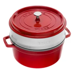 Garnek żeliwny okrągły z wkładem 3.8 ltr STAUB LA COCOTTE Czerwony