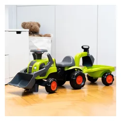 Falk Traktorek Jeździk Baby Claas z Koparką Łyżką i Przyczepą