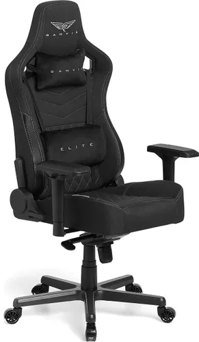 Fotel GAMVIS Elite 2.0 Pro XL Czarny (białe elementy)