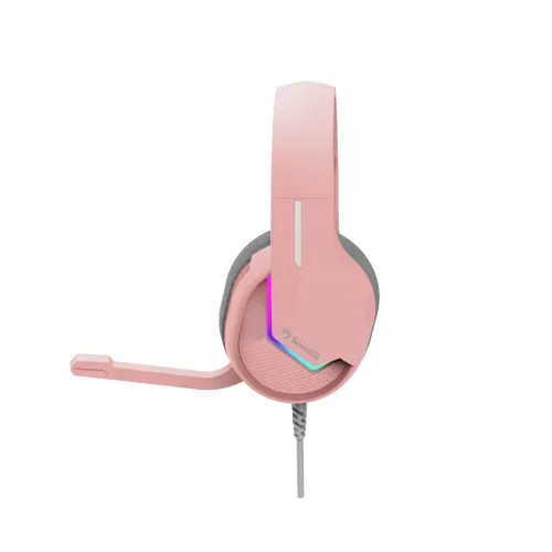 Słuchawki przewodowe z mikrofonem Marvo Tactic 40 Nauszne Różowy