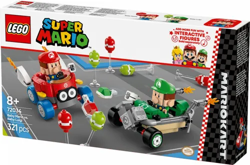 LEGO Klocki Super Mario 72034 Mario Kart - Baby Mario kontra Baby Luigi