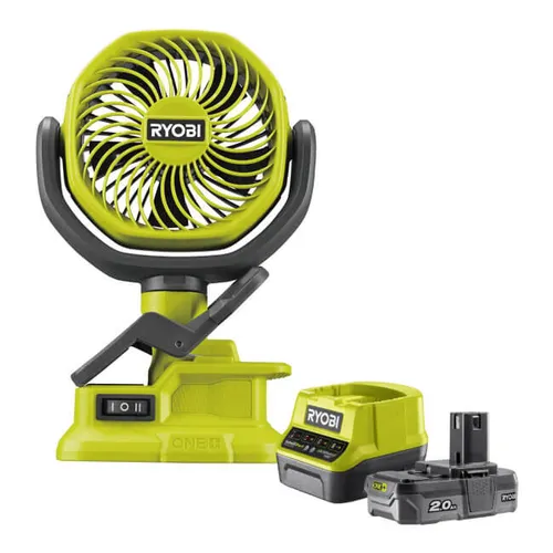 Wentylator RYOBI RCF18-0 + Akumulator RYOBI ONE+ RC18120-120 2Ah 18V + ładowarka