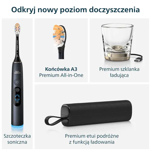 Szczoteczka soniczna PHILIPS Sonicare DiamondClean 9900 Prestige HX9813/92 Czarny
