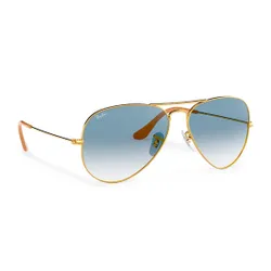 Солнцезащитные очки Ray-Ban Aviator Large Metal 0rb3025 001/3F Gold / Light Blue Gradient - размер (EU) 58