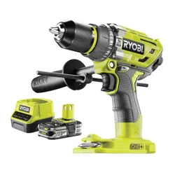 Wiertarko-wkrętarka RYOBI R18PD7-0 + Akumulator RYOBI RC18120-125 2.5Ah 18V + Ładowarka