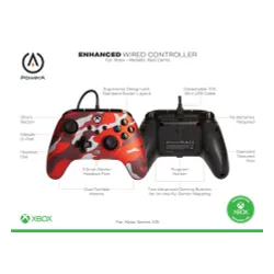 Геймпад PowerA Enhanced Metallic Red Como Pad для Xbox Series X/S, Xbox One, PC проводной