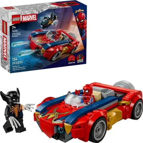 LEGO Super Heroes Marvel 76336 Spider-Man w samochodzie kontra zvenomowany Wolverine