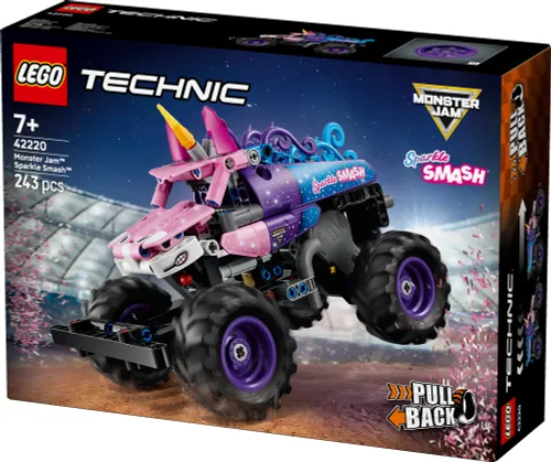 KLOCKI LEGO TECHNIC 42220 Monster Jam Sparkle Smash, zestaw klocków +7 lat