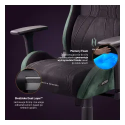 Fotel Diablo Chairs X-Horn 2.0 Normal Size Forest Green Gamingowy do 140kg Tkanina Czarno-Zielony