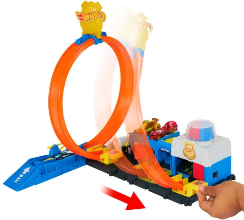 Tor Hot Wheels City Posterunek policji Super Pętla JBM71