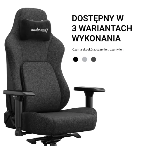 Fotel Anda Seat Phantom 4 L Pro Black Fabric Gamingowy do 100kg Tkanina Czarny