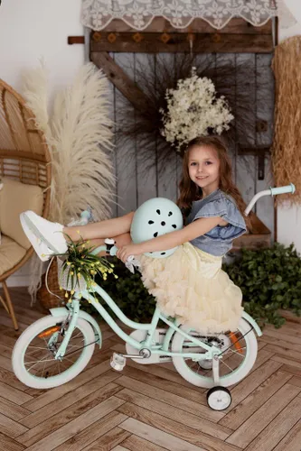Rower dziecięcy SUN BABY Heart Bike Silver Moon 14 cali dla dziewczynki Miętowy