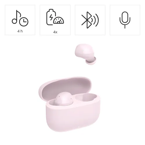 Słuchawki bezprzewodowe Hama Freedom Buddy II TWS Dokanałowe Bluetooth 5.4 Różowy