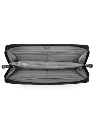Portfel antykradzieżowy Pacsafe RFIDsafe Continental Wallet - jet black
