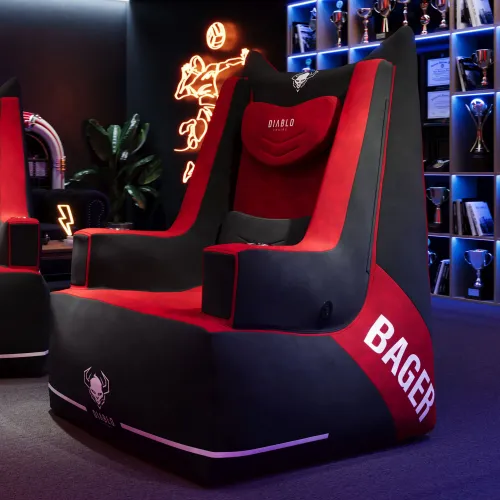 Fotel DIABLO CHAIRS X-Bager Czarno-Czerwony