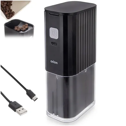 Młynek Elektryczny do Mielenia Kawy Ziarnistej Bezprzewodowy z Kablem USB