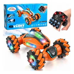 Samochód zdalnie sterowany rc ręką gesty ledy dym auto 4x4 stunt car 360°