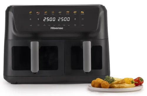 Air Fryer Frytkownica beztłuszczowa HISENSE HAF2700DCD 11l z podwójnym koszem 8 automatycznych programów