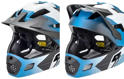 Kask rowerowy ROCKBROS TS-61 10110061002 Niebieski Full Face dla Dzieci z odkręcaną szczęką (rozmiar M)