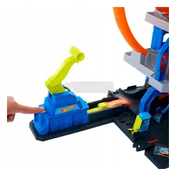 HOT WHEELS CITY ZESTAW MEGA GARAŻ PARKING Gigapętla + autko, helikopter JBM74
