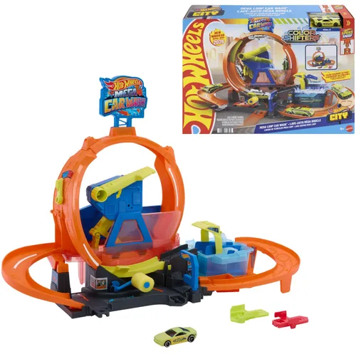 Tor Hot Wheels City Mega Myjna pętla + auto JHL97