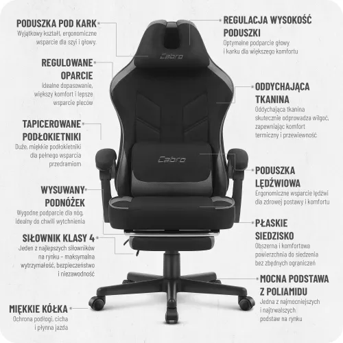 Fotel CABRO C504 Czarno-szary