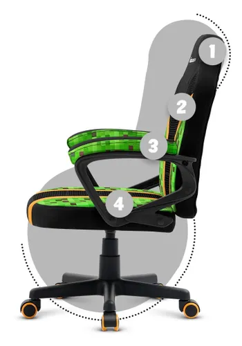 Fotel HUZARO Ranger 1.0 Pixel Mesh Czarno-zielony