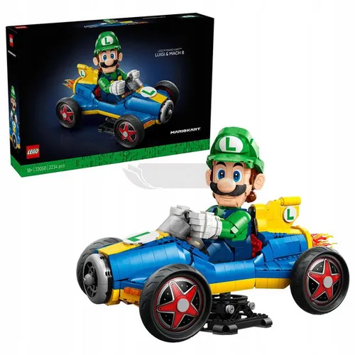 LEGO Super Mario 72050 Mario Kart - Luigi i Mach 8, zestaw klocków 18+