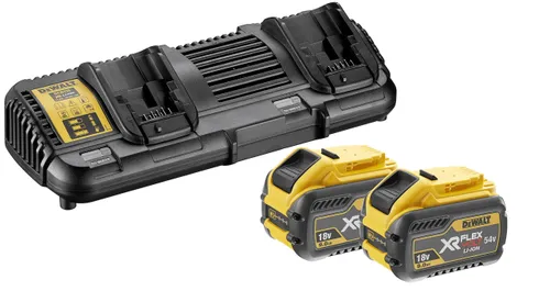 Zestaw 2 akumulatorów 9.0Ah i ładowarki 4A DeWalt FLEXVOLT DCB132X2