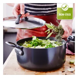 GREENPAN Craft 4,9 l czarny - garnek aluminiowy z pokrywką