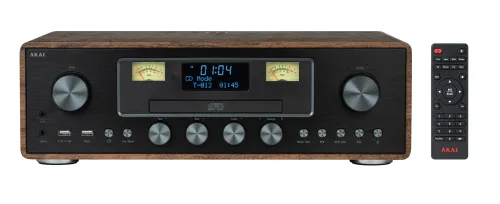 Wieża AKAI AM-100 RHAPSODY 30W Bluetooth Radio FM DAB Czarno-brązowy