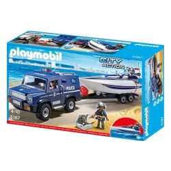 Playmobil 5187 полицейский внедорожник с моторной лодкой