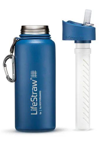 Bidon / butelka termiczna filtrująca LifeStraw Go 700 ml - harbor blue