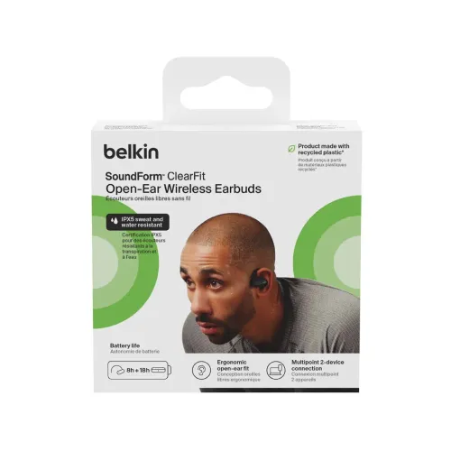 Słuchawki bezprzewodowe Belkin Soundform ClearFit Douszne Bluetooth 5.3 Czarny