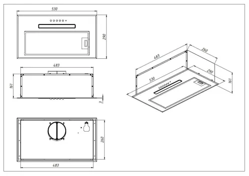 Okap Akpo WK-7 Micra LED Biały