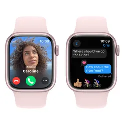 Apple Watch 9 GPS + сотовый 41 мм алюминиевый розовый / Розовый Спортивный ремешок M / L