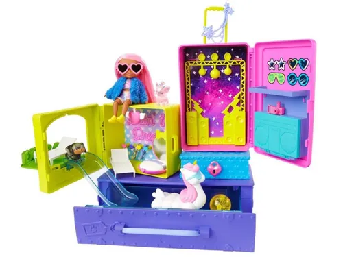 Barbie ekstra set + küçük bebek + hayvanlar