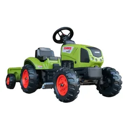 Falk Traktor Claas Zielony na Pedały z Przyczepą + Klakson od 2 Lat.