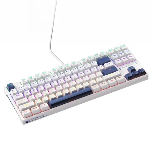 Klawiatura mechaniczna Machenike K500B-B87 Gamingowa Przewodowa Red Switch Biała